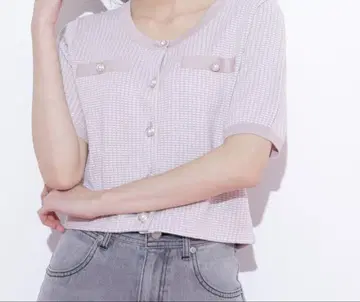 JILL by JILL STUART 라메 트위드 반팔 가디건