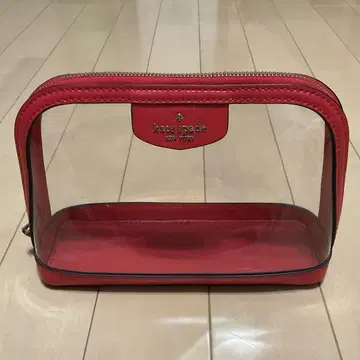 kate spade 클리어 파우치 레드