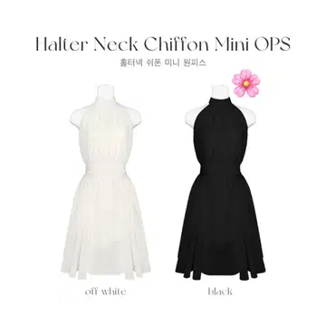 QUNG 쿤 홀터넥 쉬폰 미니 ops