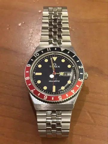 TIMEX Q 쿼츠 시계 스테인리스 밴딩