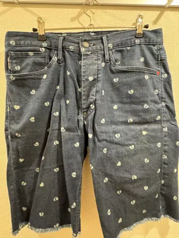 FIFTYFIVEDSL 하트 무늬 데님 숏팬츠 size30
