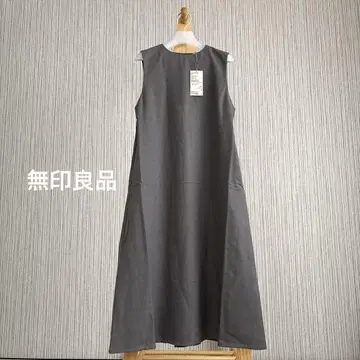 [무인양품] 오버롤 스커트 브라운 S 기모 울 워셔블