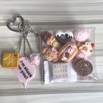 가챠 파우치 핑크 브라운 프레스 버터 샌드