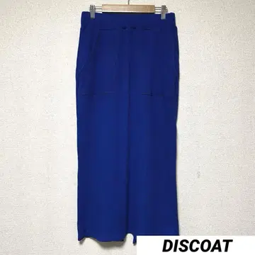 디스코트 L 리브컷 내로우 스커트 블루 타이트 허리밴딩