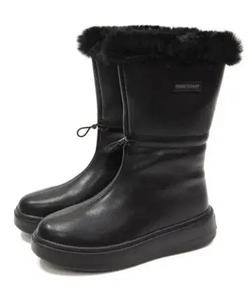 새상품 박스 있음 MINNETONKA 퍼 미들 부츠 18M16 블랙