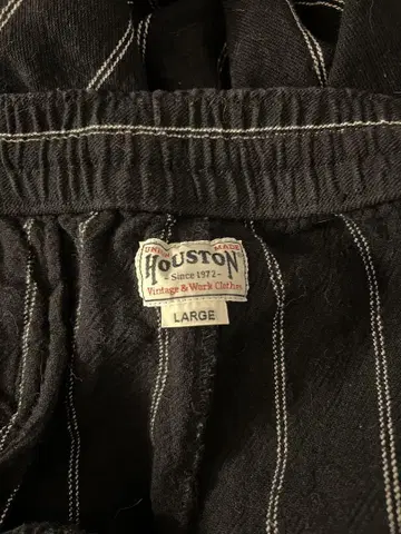 HOUSTON 블랙 스트라이프 워크 팬츠 L 사이즈