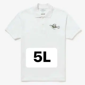 LACOSTE 라코스테 고질라 자수 피케 셔츠 화이트