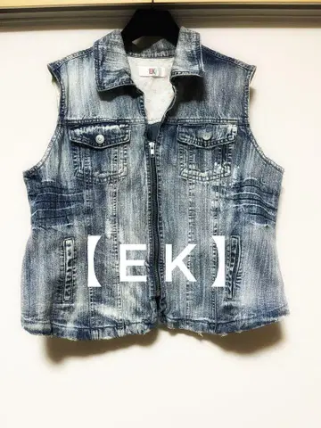 [ EK ] 데님 베스트 비즈 장식