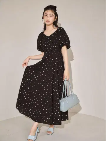 LILYBROWN 백 리본 볼륨 슬리브 원피스