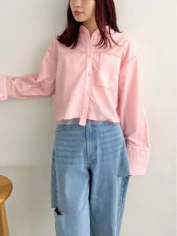 올도트 튤 레이어드 숏 셔츠