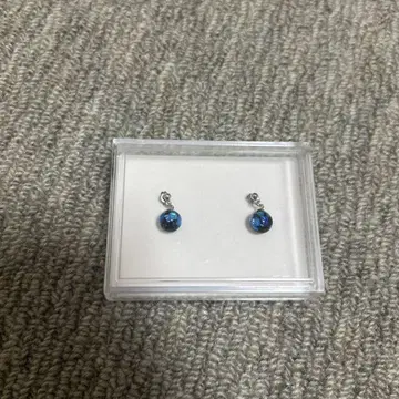 파란색 구형 후크식 귀걸이