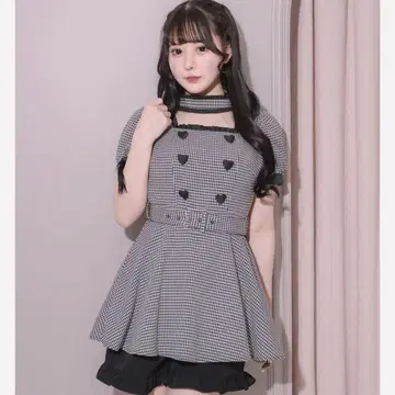 초커 프릴 하트 버튼 셋업