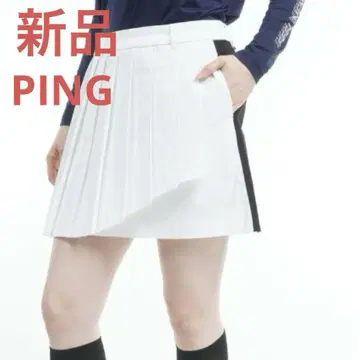 새상품 PING 핑 여성용 코듀라 플리츠 스커트 화이트 L