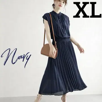 롱 원피스 프렌치 슬리브 네이비 XL