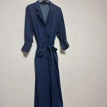 Gready Brilliant 다크 블루 롱 셔츠 드레스