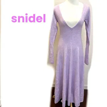 [ 새상품급 ] SNIDEL 맥시 원피스 백 오픈 라벤더 M 페미닌