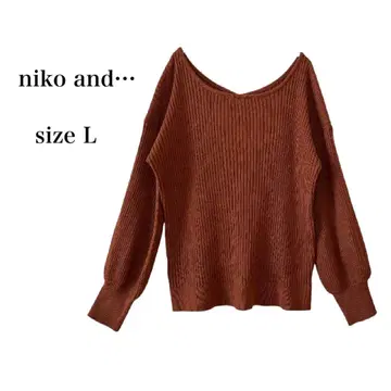 niko and - 니코앤드 긴팔 니트 스웨터 리브 브라운 L
