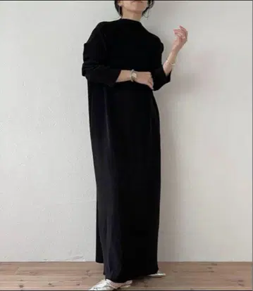 wee9s 데일리 데일리 슈퍼 스트레치 플리츠 원피스 롱 긴팔