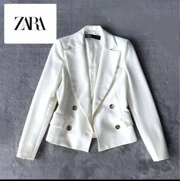 ZARA 테일러드 자켓 더블 버튼 화이트 XS 사이즈