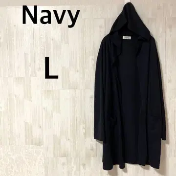 Navy 네이비 후드 부착 롱 가디건 [ L ] 겉옷 캐주얼
