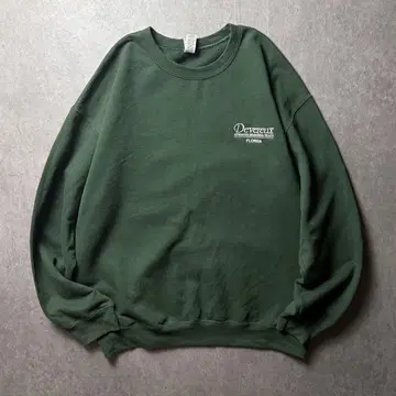 GILDAN 원포인트 자수 로고 단체 맨투맨 스트릿 그린 L