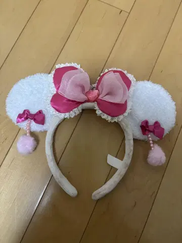 미키 모양 머리띠 화이트/핑크