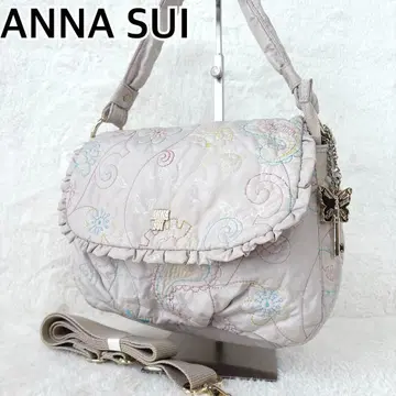 컨디션 최상 ANNA SUI 숄더 2way 자수 퀼팅 버터플라이