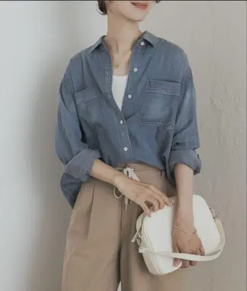 새상품 시어 데님 셔츠 [ INDIGO ] DOORS 어반 리서치