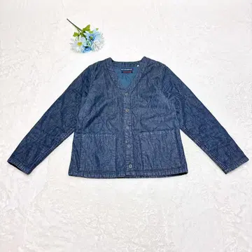 티그르 브로칸테 퀼팅 인디고 노카라 자켓