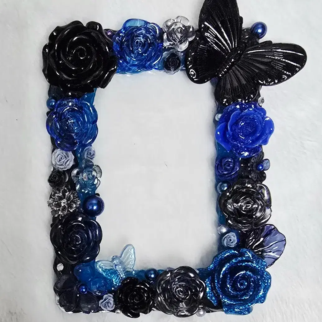 Blue Black Two-tone Decoden Top-decorated Poca Holder