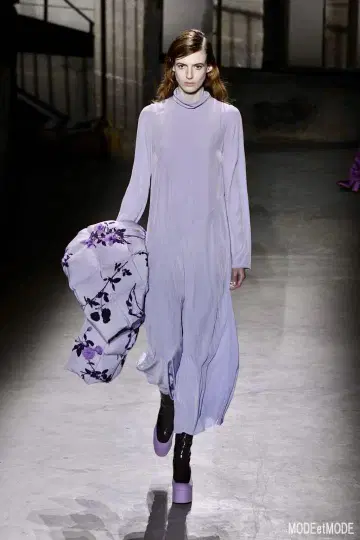 드리스 반 노튼 사이드 고어 플랫폼 부츠 라벤더