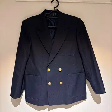 네이비 더블 브레스트 테일러드 자켓