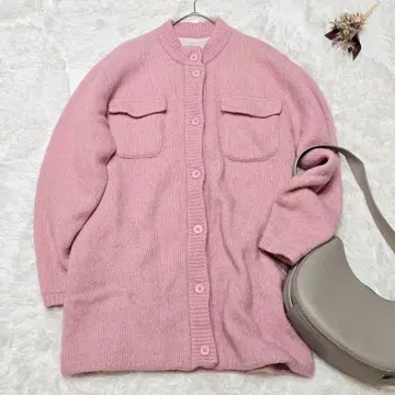 AMERI POCKET DETAIL KNIT CARDIGAN 모헤어
