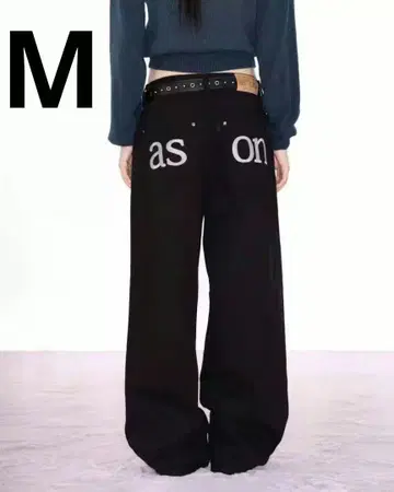 as''on ason 블랙 스트레이트 데님 팬츠 M 사이즈