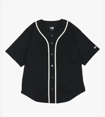 NEW ERA 블랙 베이스볼 반팔 셔츠