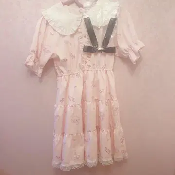 마이멜로디 원피스 핑크 리본 산리오 양산형