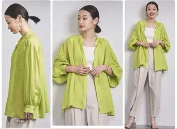UNITED ARROWS 개더 볼륨 슬리브 블라우스 라미 S
