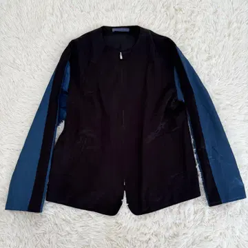 세모 semoh 집업 점퍼 블루종 레이온 혼방 노카라 자켓