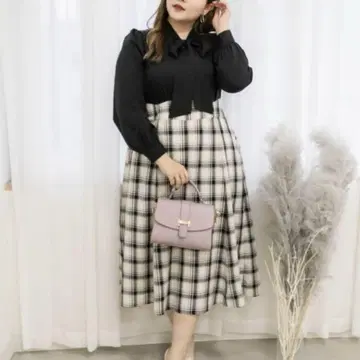 CLETTE 체크 무늬 도킹 원피스