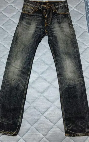누디진 스트레이트 데님 다크 블루