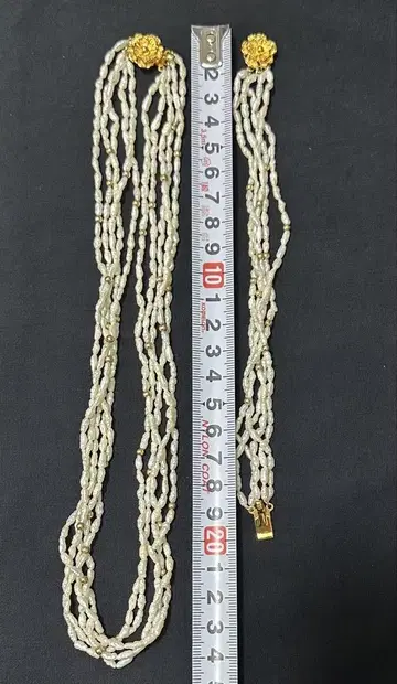 [ 담수 진주 ] 진주 목걸이 팔찌 5연 실버 각인 있음