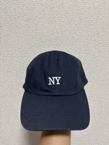 NY 로고 자수 네이비 야구 모자