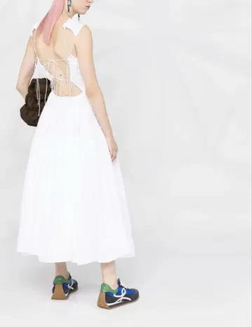 Cecilie Bahnsen Ruth 오픈백 티어드 드레스 UK8