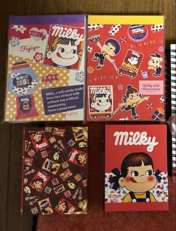 미사용 미개봉 새상품 후지야 밀키 페코짱 메모장 Book형 메모 박스