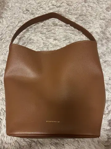 quaranciel 원 핸들 버킷 토트 백 브라운