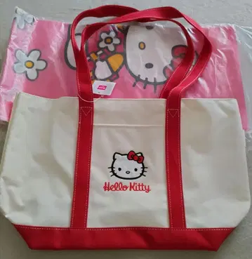 새상품 Hello Kitty KFC 콜라보 토트백 돗자리 키티