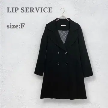 립서비스 체스터 코트 롱 더블 버튼 블랙 어른스러운 깨끗함 가을/겨울
