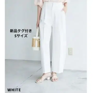 BASEMENTonline 베이스먼트온라인 커브 배기 팬츠 S 화이트