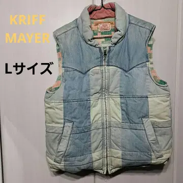 L 사이즈 KRIFF MAYER 데님 패치워크 베스트 클리프 메이어