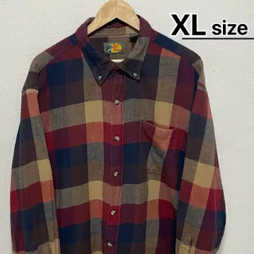 BASS PRO SHOPS 플란넬 셔츠 XL 체크 레드 네이비